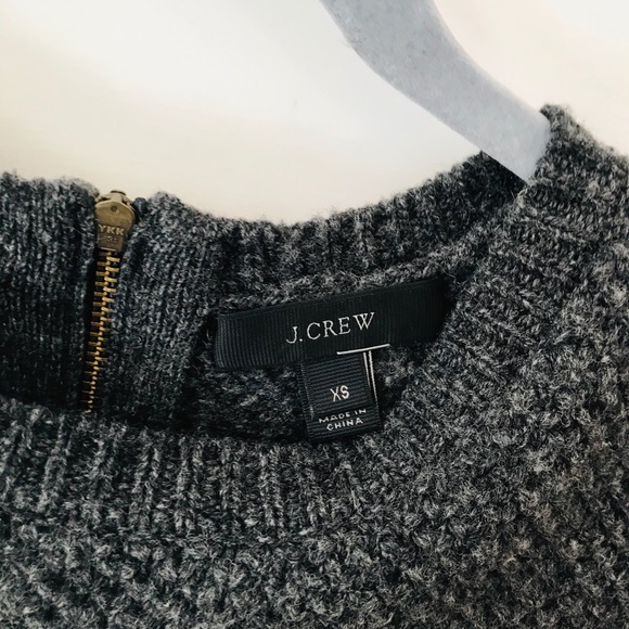 J. Crew Grey & Blue Wool Shirttail Sweater - Picture 9 of 10